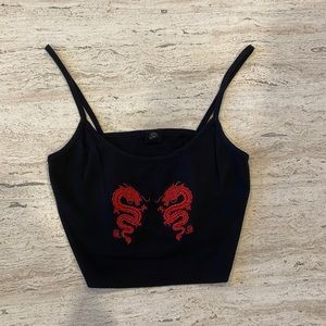*SOLD* Dragon detail crop top